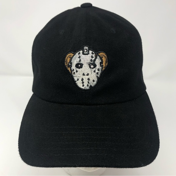 DGK Skateboards Rival Hockey Mask Black Strapback Hat Poly Wool Blend Adjustable - Picture 3 of 9